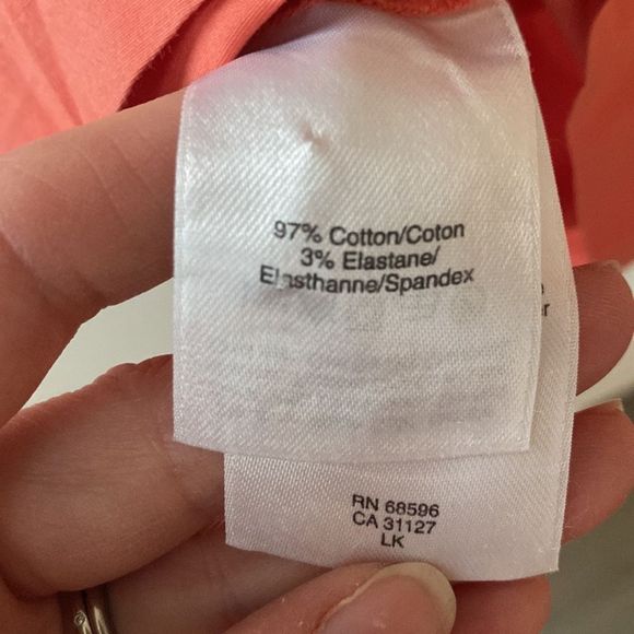 DKNY | Tunic Top Patch Pockets Cotton Stretch Poplin Crewneck Blouse Orange - 10 - Picture 10 of 11